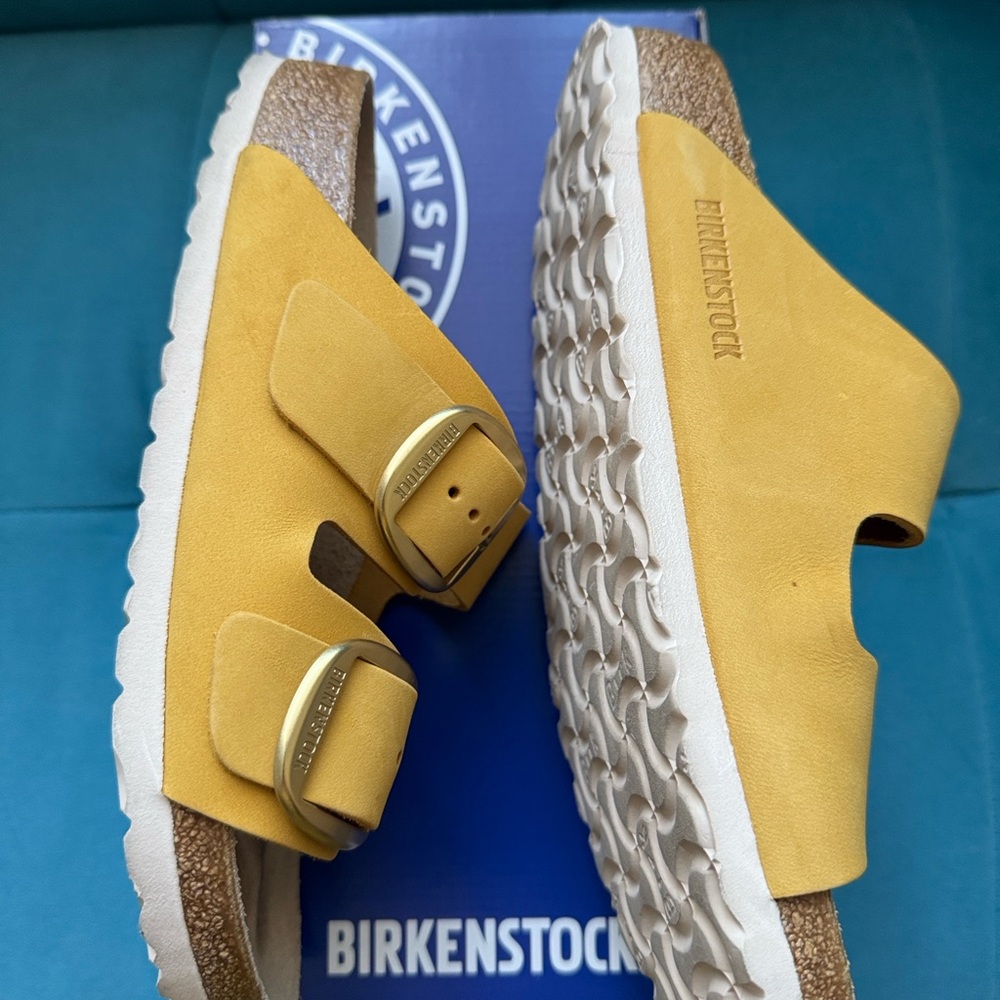 Birkenstock Kids Sandals in Mustard Yellow - Picture 4 of 5